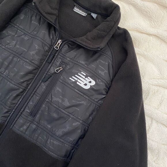 New Balance Black Fleece Jacket Quilted - Picture 6 of 7